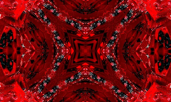 Horror Estrella Roja Caleidoscopio Patrón Papel Pintado Diseño — Foto de Stock