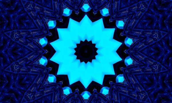 下のGzhelデコラウンドマンダラは 着色のための装飾的な要素藍 青線と白の領域を設計します マンダラの影と色の背景 アラブ イスラム インド 中国ヨガのイラスト — ストック写真