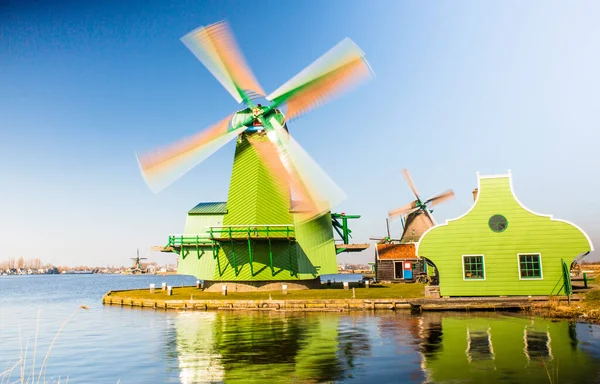 Old Dutch Mills Motion Located City Amsterdam — Stockfoto