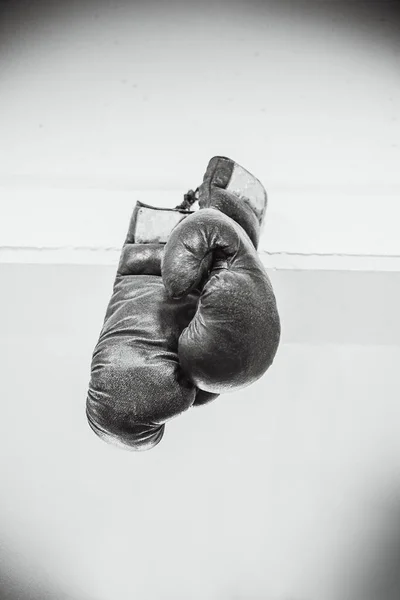 Антикварні Професійні Боксерські Рукавички Деталі Спортивного Єкта — стокове фото