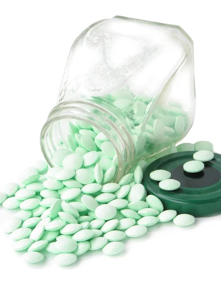 Green pills for health — Stock Photo, Image