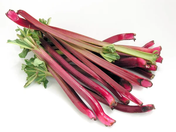 Pink,sour stems of rhubarb — Stock Photo, Image