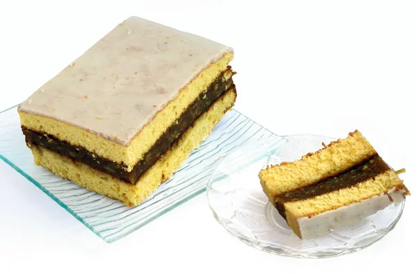 Bolo de frutas geladas com polpa de maçã — Fotografia de Stock