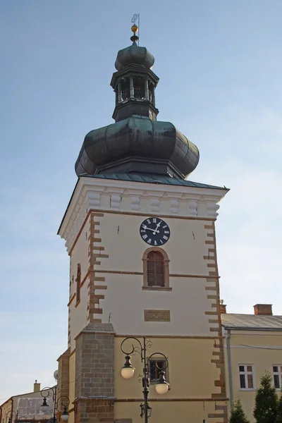 Renaissanse old tower with belfry of parish church in Krosno — Stock Photo, Image