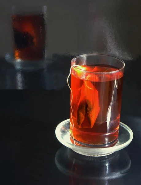 Glass of hor tea — Stock Photo, Image