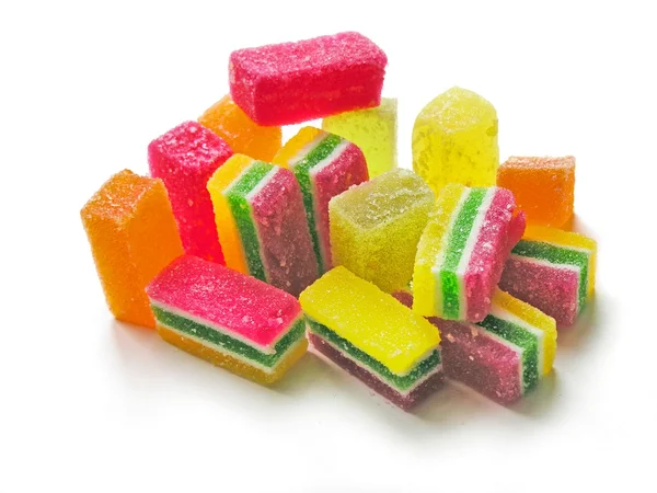 Multicolor sweet jelly with sugar as dessert — Stock Photo, Image