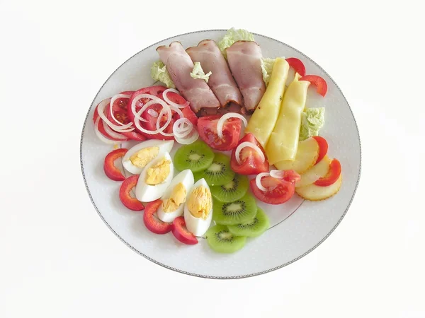 Comida para el desayuno en el plato — Foto de Stock