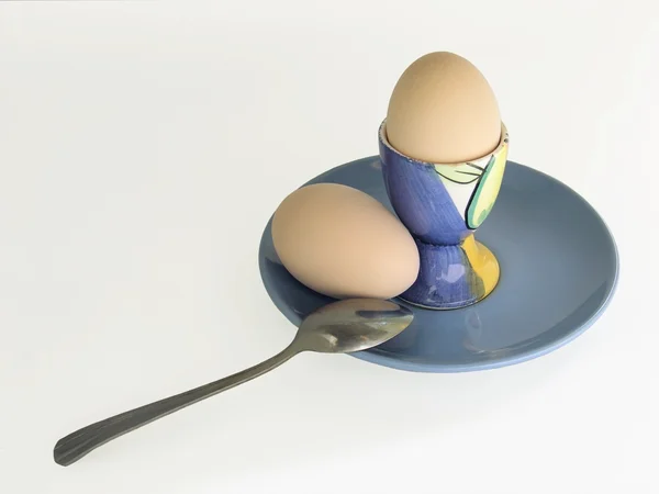 Zacht gekookte eieren voor het ontbijt — Stockfoto