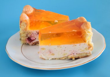 bisquits, peynir, portakal ve Talat ile katman-pasta