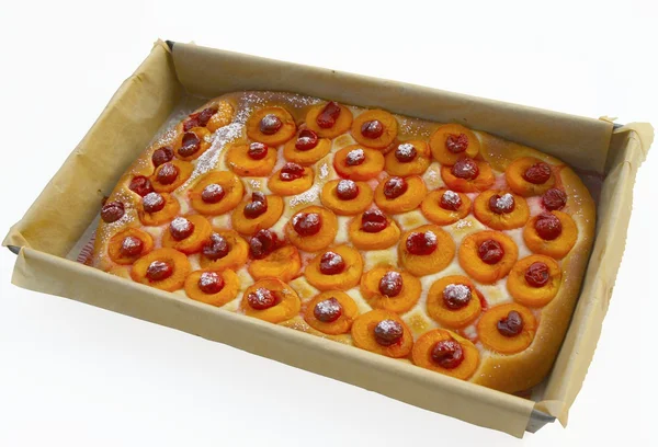 Gâteau aux fruits aux abricots et cerises — Photo