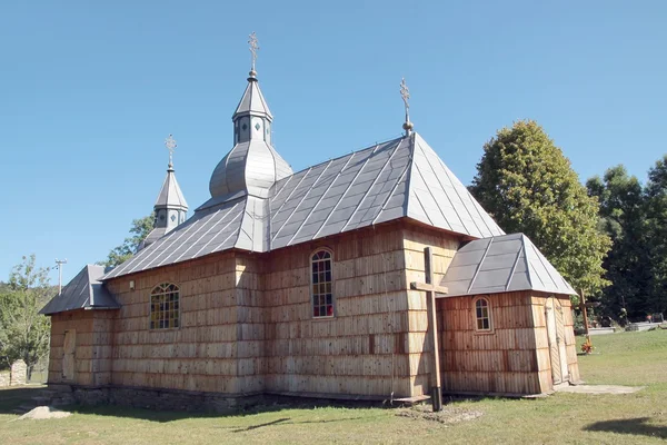 Drewniana Cerkiew w olchowiec w pobliżu Jasła — Zdjęcie stockowe