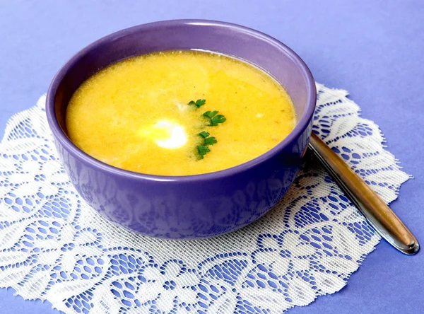 Sopa de abóbora saborosa — Fotografia de Stock