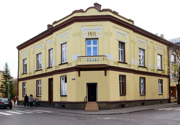 Old houses in center of Jaslo town — Stock Photo, Image