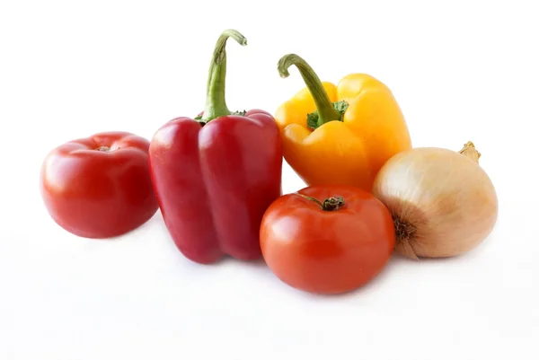 Peppers, tomat dan bawang — Stok Foto