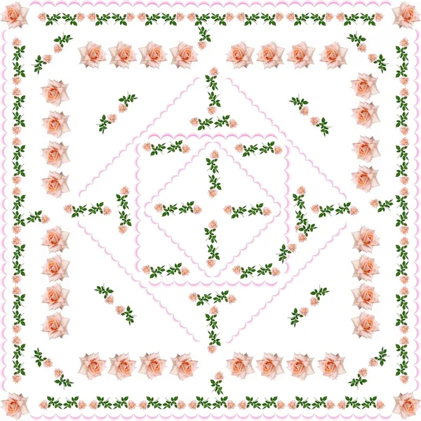 Arrangement von rosa Rosen als Muster für den Hintergrund — Stockfoto