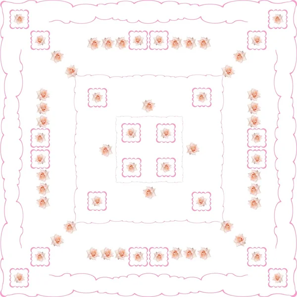 फ्रेम या पृष्ठभूमि के रूप में गुलाबी गुलाब की व्यवस्था — स्टॉक फ़ोटो, इमेज