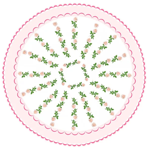 Anordnung von rosa Rosen als Rahmen oder Hintergrund — Stockfoto