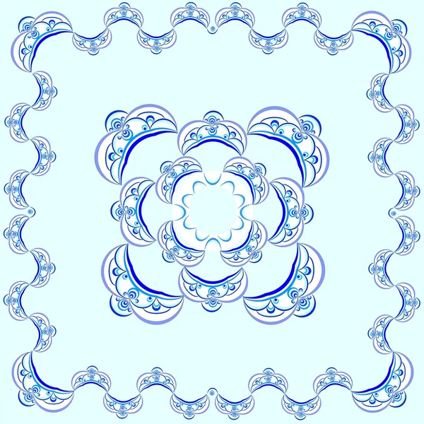 Расположение синего цвета, фигуры, круга и кривой в качестве шаблона для скатерти или салфетки — стоковое фото
