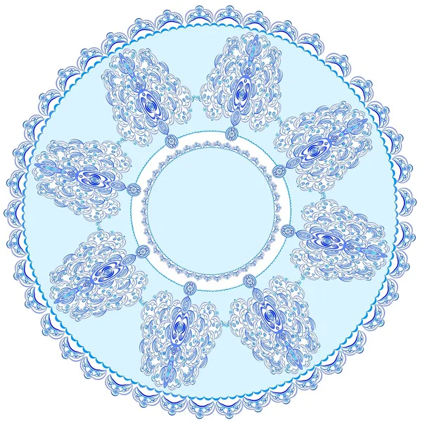 Anordnung von blauer Farbe, Figur, Kreis und Kurve als Muster für Tischdecke oder Serviette — Stockfoto