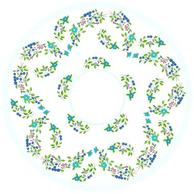 yuvarlak masa örtüsü için çiçek desenli