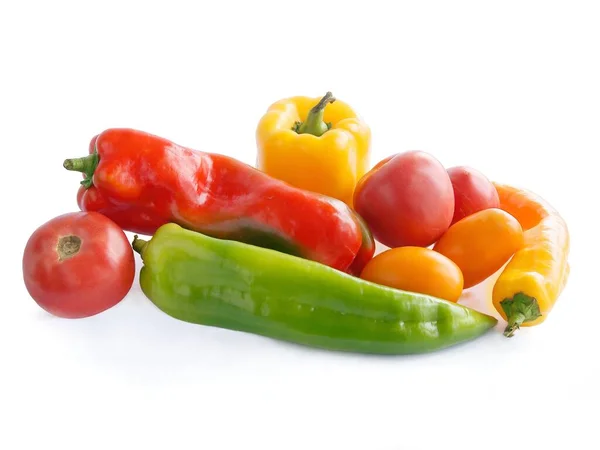 Multicolor Various Tasty Peppers Vegetarian Vegetable Close — Stock Photo, Image