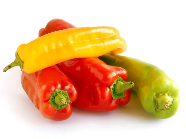 Διάφορες Πολύχρωμες Πιπεριές Νόστιμο Χορτοφαγικό Φαγητό — Φωτογραφία Αρχείου