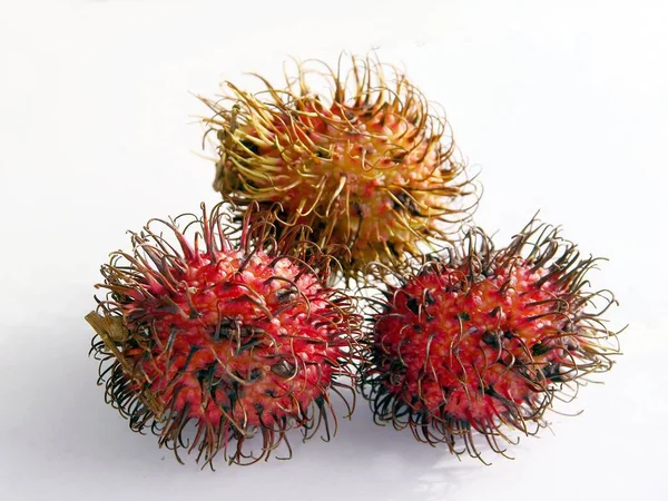 Rambatan Nephelium Lappaceum Chutné Asijské Ovoce Zblízka — Stock fotografie