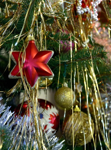 Vacances Noël Arbre Décoré Traditionnel — Photo
