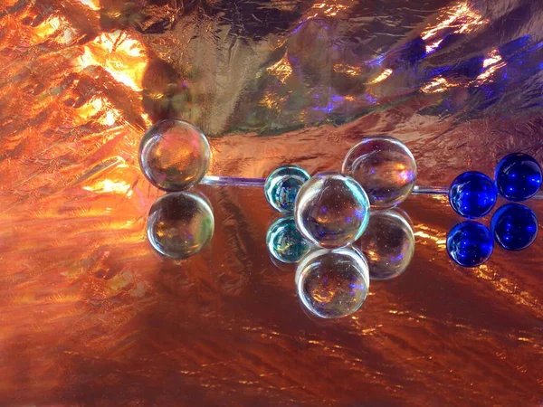 Colorful Lights Glass Balls Abstractive Composition — Photo