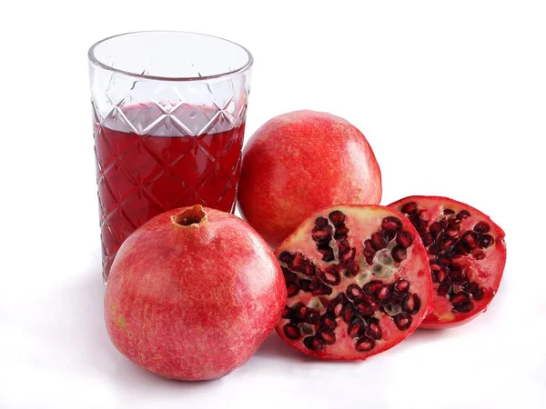 Red Tropical Fruits Pomegranats Juice Drink — Zdjęcie stockowe