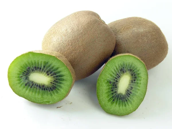 Välsmakande Gröna Kiwifrukter Nära Håll — Stockfoto