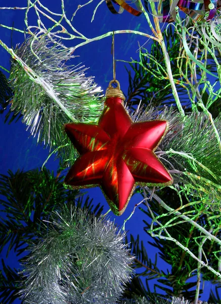 Vari Ornamenti Colorati Decorazioni Dell Albero Natale — Foto Stock