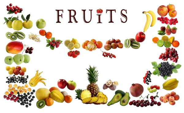 Zestaw Wielokolorowy Różne Owoce Warzywa Lub Konserwy Jako Wzór Żywności — Zdjęcie stockowe