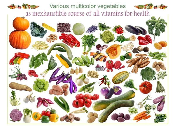 Set Collection Fruits Vegetables Wholesome Vegetarian Food — Stock Photo, Image