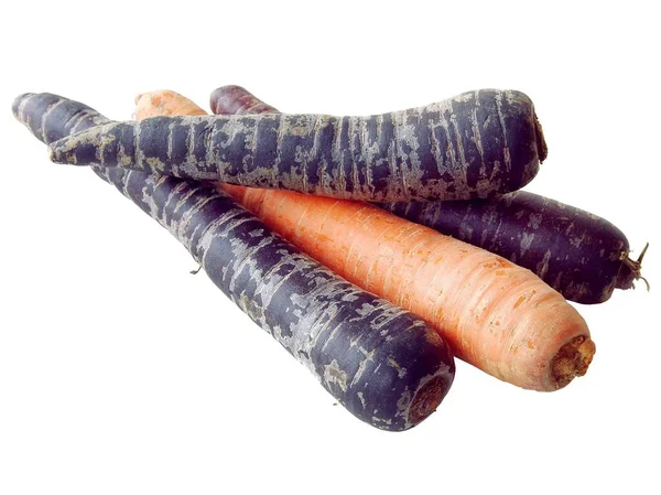 Vícebarevné Kořeny Mrkvové Zeleniny Zblízka — Stock fotografie