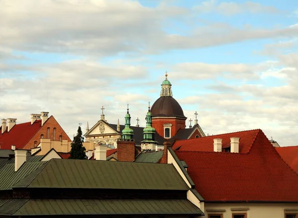 View Panorama Krakow Roofs Buildings — Zdjęcie stockowe