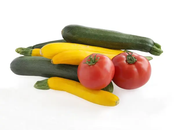 Verdure Zucchine Verdi Gialle Vicino — Foto Stock