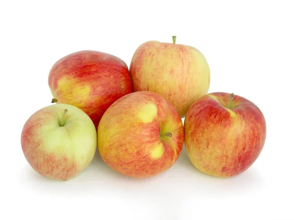 Czerwone Złote Jabłka Jako Smaczne Owoce Bliska — Zdjęcie stockowe
