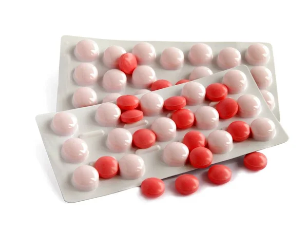 Különböző Multicolor Tabletták Kapszulák Mint Egészségügyi Gyógyszerek Közelről — Stock Fotó