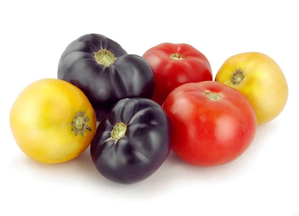 Tomates Amarillos Negros Rojos Como Deliciosa Verdura —  Fotos de Stock