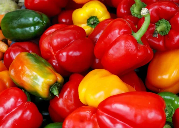Wielokolorowe Owoce Papryki Jako Zdrowe Warzywa — Zdjęcie stockowe