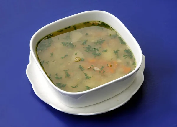 Sabrosa Sopa Verduras Para Almuerzo Cena — Foto de Stock