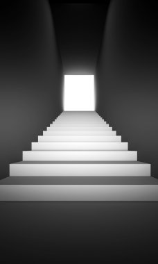 ışık merdiven 3d render
