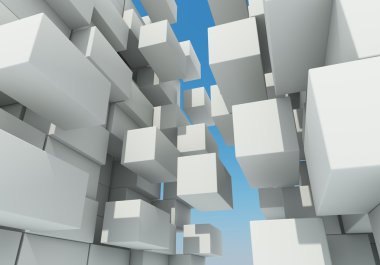 kutusunda float, 3d render arka plan