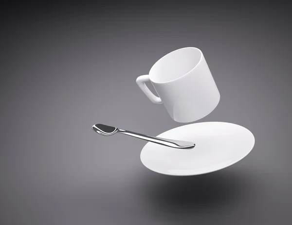 3D-Darstellung von Kaffeetassen-Aufstrich-Konzept — Stockfoto