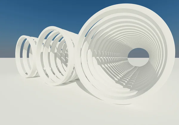 Абстрактное построение круга на белом — стоковое фото