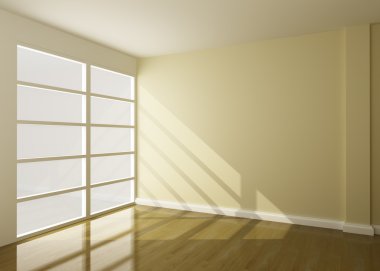 boş roon iç 3d render