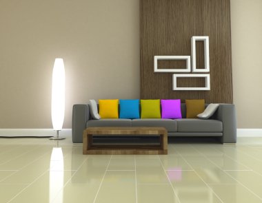 iç oturma odası 3d rendering