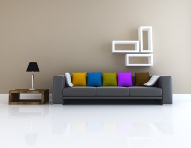 oturma odası tasarımı 3d rendering