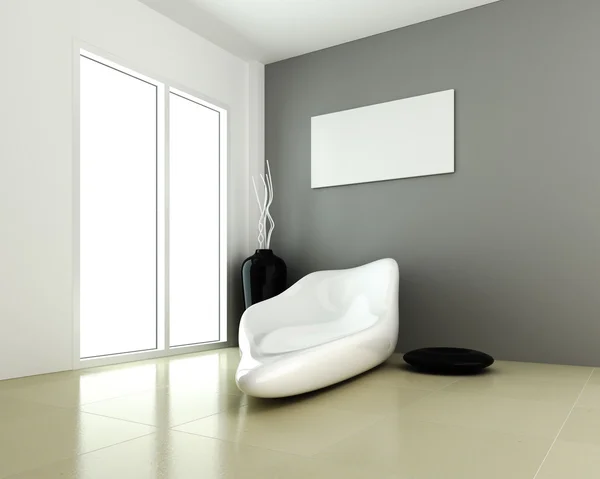 İç modern oda 3d render, tasarım — Stok fotoğraf